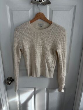 Club Monaco cream cashmere scoop neck sweater